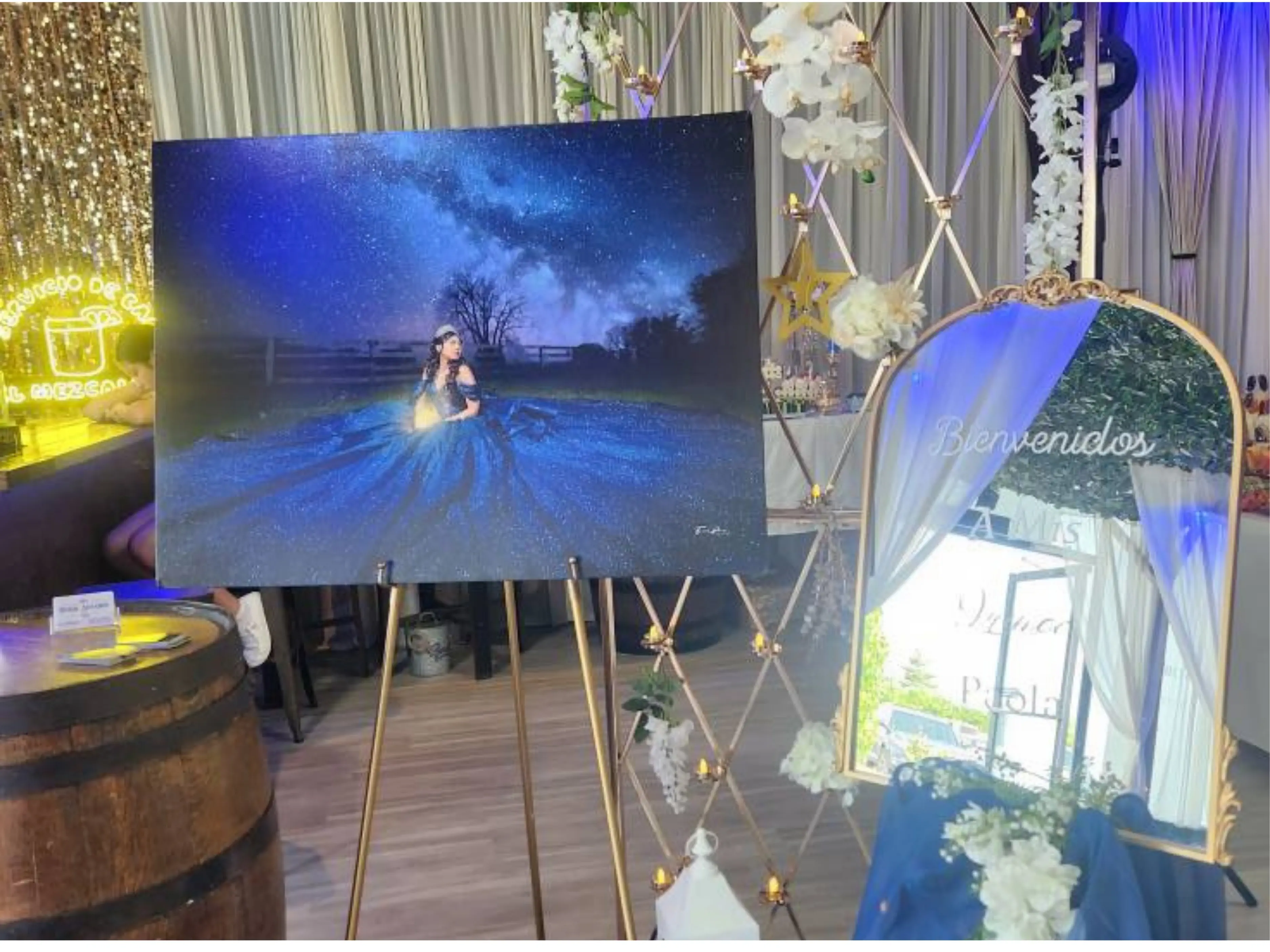 Floral Quinceañera stage design in Richmond KY