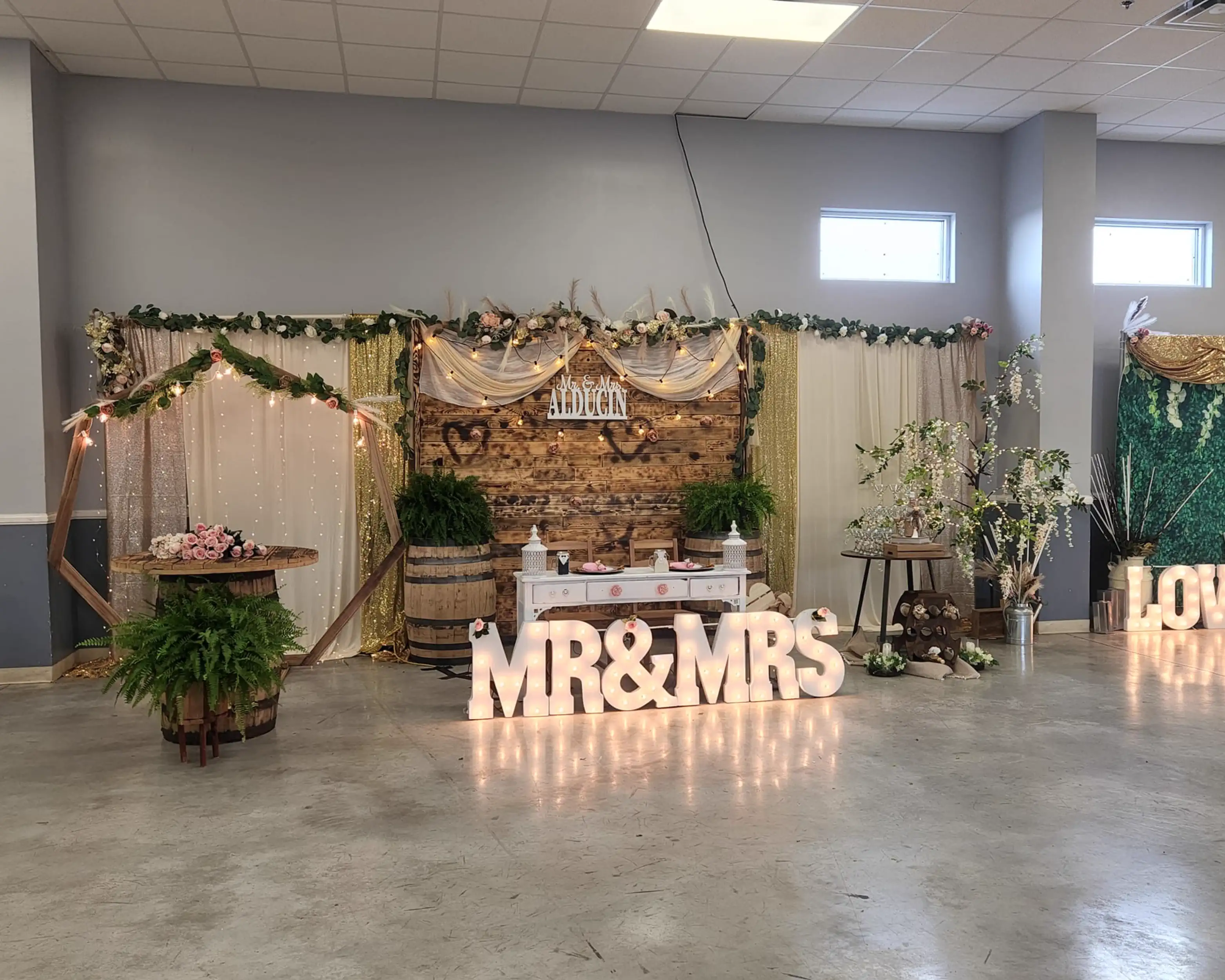 Wedding reception setup Madison County Kentucky